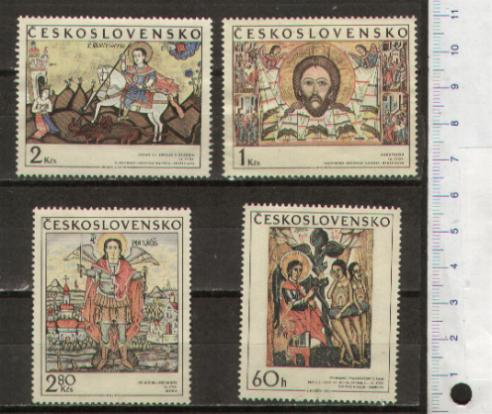 45344 - CECOSLOVACCHIA	1970-Yvert 1820-23 *  	Icone Slovacche - 4 valori serie completa nuova senza colla