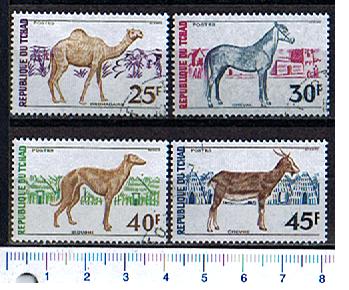 45451 - TCHAD	1972-3001- Yvert 265/268 *	Animali domestici soggetti diversi   - 4 valori serie completa timbrata