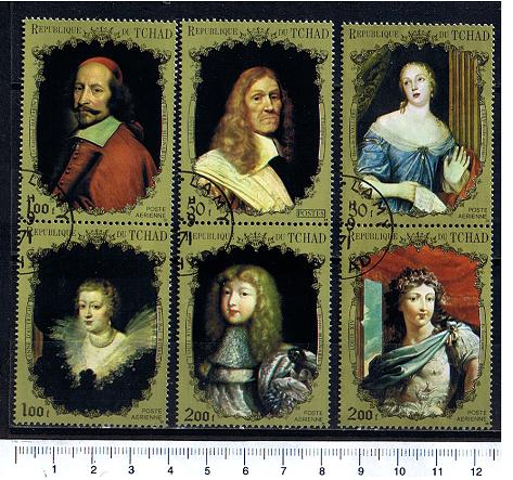 45515 - TCHAD	1971-2547 * 	Corte Reale Francese: dipinti famosi - 6 valori serie completa timbrata