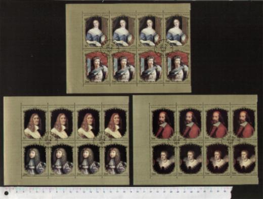 45518 - TCHAD	1971-2547 * 	Corte Reale Francese: dipinti famosi - 6 valori serie completa timbrata in Quartina