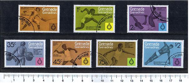 45575 - Grenada/Grenadines, Anno 1975-3597- Yvert 89/95  * 	Giochi Pan-Americani di Messico-City - 7 valori serie completa timbrata