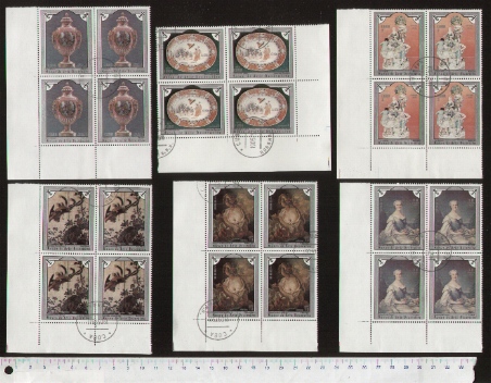 45632 - CUBA 1975-3483 - Yvert 1846/51 * Porcellane e dipinti del Museo d arte decorativa -  6 valori serie completa timbrata in quartina