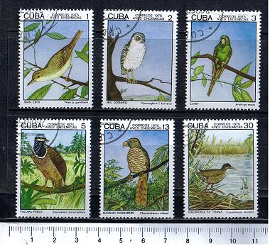 45637 - CUBA 1975-3484 - Yvert 185358 *	Uccelli soggetti diversi - 6 valori serie completa timbrata