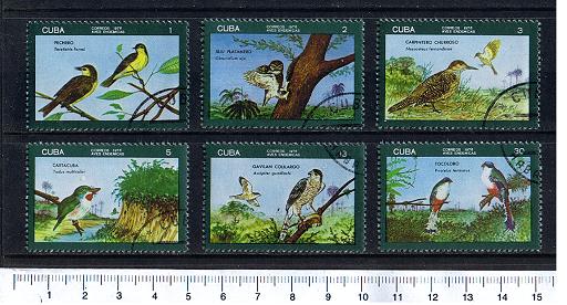 45643 - CUBA 1976-3661 - Yvert 1938/43 *	Uccelli soggetti diversi  - 6 valori serie completa timbrata
