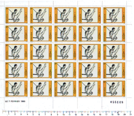 45945 - RWANDA 1980-S-280-Scott 966 * OFFERTA PER RIVENDITORI - Giochi Olimpici di Mosca  - 25 francobolli nuovi