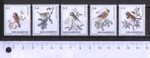 45995 - SAN MARINO	1972-863-67	 *  	Uccelli e fiori - seriette da 5 valori nuovi senza colla