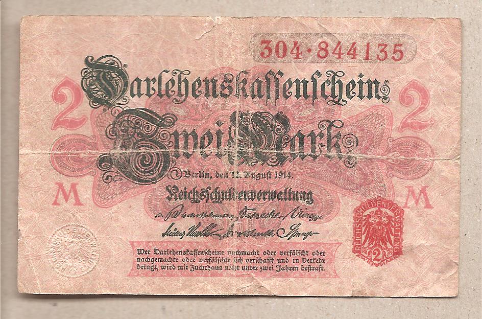 46087 - Germania - banconota circolata da 2 Marchi P-54 - 1914
