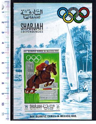 46954 - SHARJAH (ora U.E.A.), Anno 1968 - # 369 *	Giochi olimpici del Messico  - Foglietto non dentellato completo nuovo