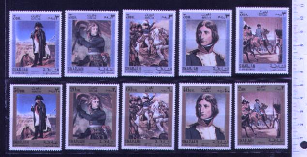 47038 - SHARJAH (ora U.E.A.), Anno 1970-535-44* Napoleone: dipinti famosi - 10 valori dentellati serie completa nuova