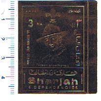 47284 - SHARJAH (ora U.E.A.), Anno 1971- # 753 * Boys Scouts Jamboree  71 - impresso on gold foil - 1 valore non dentellato completo nuov
