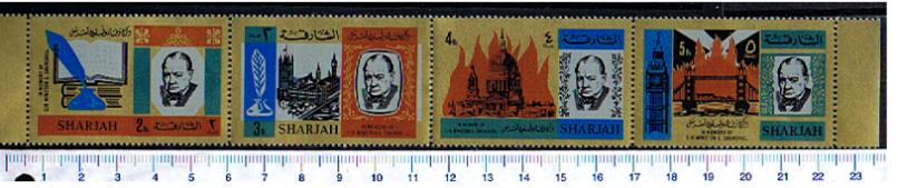 47324 - SHARJAH (ora U.E.A.), Anno 1966-# 213-16 * In memoria di Sir Winston Churchill  - 4 valori dentellati serie completa nuova