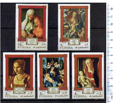 48136 -  FUJEIRA, Anno 1971-668-72 * 500 Anni nascita pittore Durer: dipinti famosi  - 5 valori serie completa nuova