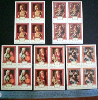 48143 -  FUJEIRA, Anno 1971-668-72 * 500 Anni nascita pittore Durer: dipinti famosi  - 5 valori serie completa nuova senza colla in Quartina