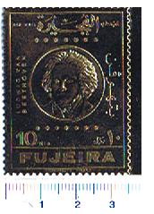 48173 -  FUJEIRA, Anno 1971-688 * 	200 anni nascita di Beethoven: impresso in gold foil  - 1 valore dentellato completo nuovo