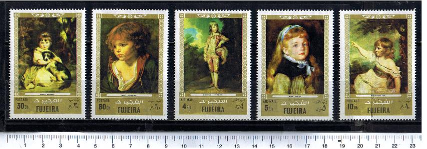 48482 - FUJEIRA, Anno 1972-828-32 * Bambini nei dipinti di pittori famosi - 5 valori serie completa nuova senza colla