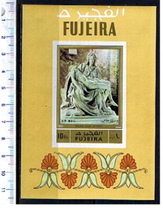 48488 -  FUJEIRA, Anno 1972-839F * La Piet scolpita da Michelangelo  - Foglietto non dentellato completo nuovo senza colla