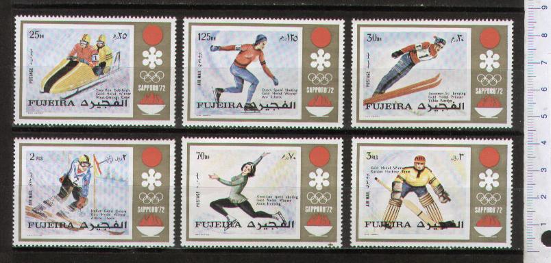 48535 - FUJEIRA, Anno 1972-852-57 * Vincitori Giochi Olimpici di Sapporo - 6 valori serie completa nuova senza colla