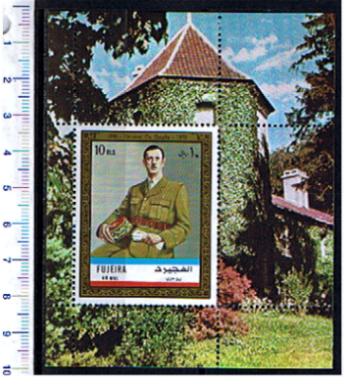 48680 - FUJEIRA, Anno 1972-904b *	Scene della vita di Charles De Gaulle   - Foglietto dentellato completo nuovo