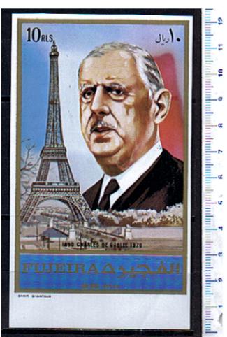 48699 - FUJEIRA, Anno 1972-905 *	Charles De Gaulle in memoria - King size   - 1 valore non dentellato completo nuovo