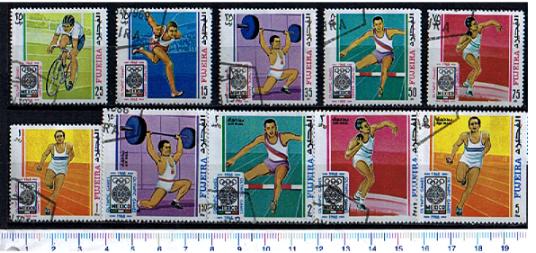 48827 - FUJEIRA (ora U.E.A.), Anno 1969-2275 * Pre-olimpica Monaco 72 sport vari - 10 valori serie completa timbrata