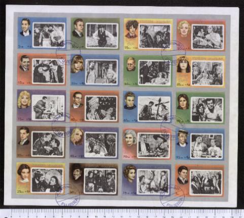 48904 - FUJEIRA , Anno 1972-1116-35 * Artisti famosi scomparsi - Blocco di 20 valori non dentellati serie completa timbrata