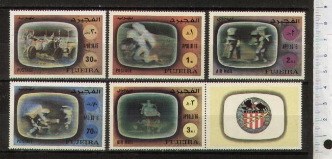 48914 - FUJEIRA , Anno 1972- 1136-40 *	Missione Spaziale Apollo 16  -  5 valori dentellati serie completa nuova