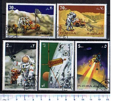 48996 - FUJEIRA, Anno 1972-2198 *  Missioni Spaziali Apollo -  5 valori serie completa timbrata # 809-813