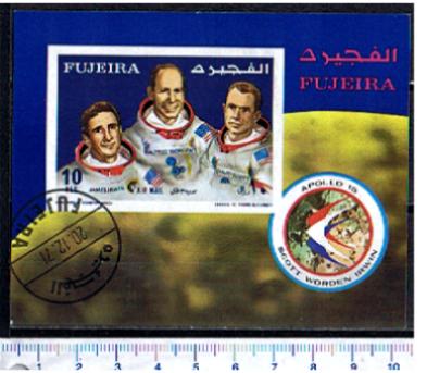 49000 - FUJEIRA, Anno 1972-2198F *  Missioni Spaziali Apollo - Foglietto non dentellato completo timbrato - # 814