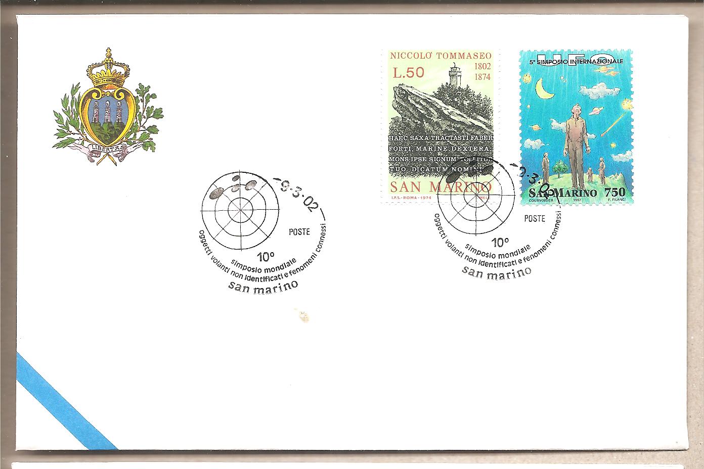49009 - San Marino - busta con annullo speciale: Simposio mondiale Oggetti Volanti non identificati e fenomeni connessi - 2002