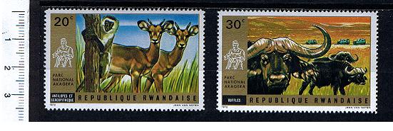 49206 - RWANDA 1972-444/445 * OFFERTA PER RIVENDITORI - Animali africani -  10 seriette uguali di 2 valori nuovi - cat. # 444/445 - foto non disponibile