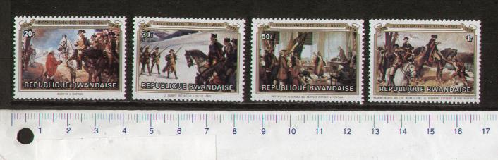 49352 - RWANDA 1976- LS-35 Bicentenario U.S.A.: Dipinti famosi - 4 valori nuovi
