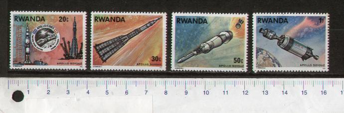 49365 - RWANDA	1976-LS-33	Missione Spaziale Apoll/Soyuz	- serietta di 4 valori nuovi - Cat. Scott # 771/774