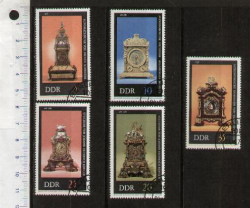 49423 - D.D.R. 1976-LS 55 Antichi orologi - 5 valori timbrati