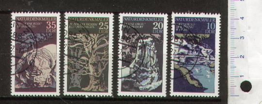 49430 - D.D.R. 1977-LS 62 Monumenti Naturali in Natura - 4 valori timbrati