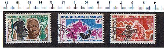 49461 - MAURITANIA 1966-273/75 LS 04 * Festival delle Arti Africane - 3 valori serie completa timbrata