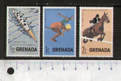 49466 - GRENADA 1975- LS 17 * Giochi Pan Americani a Messico City - 3 valori nuovi