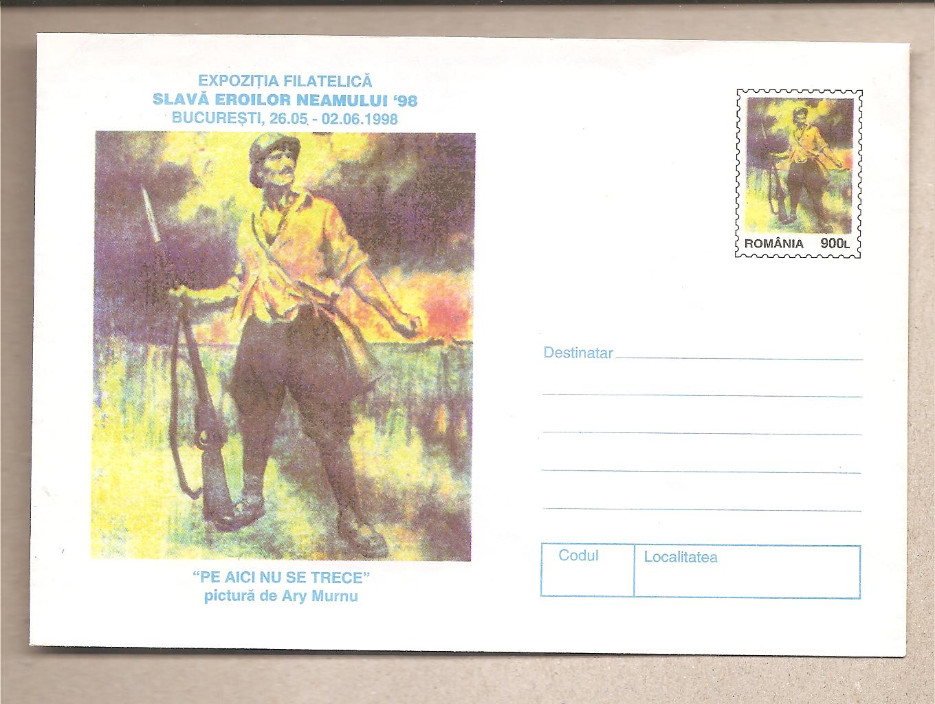 49507 - Romania - busta postale nuova: La Gloria degli Eroi popolari - 1998