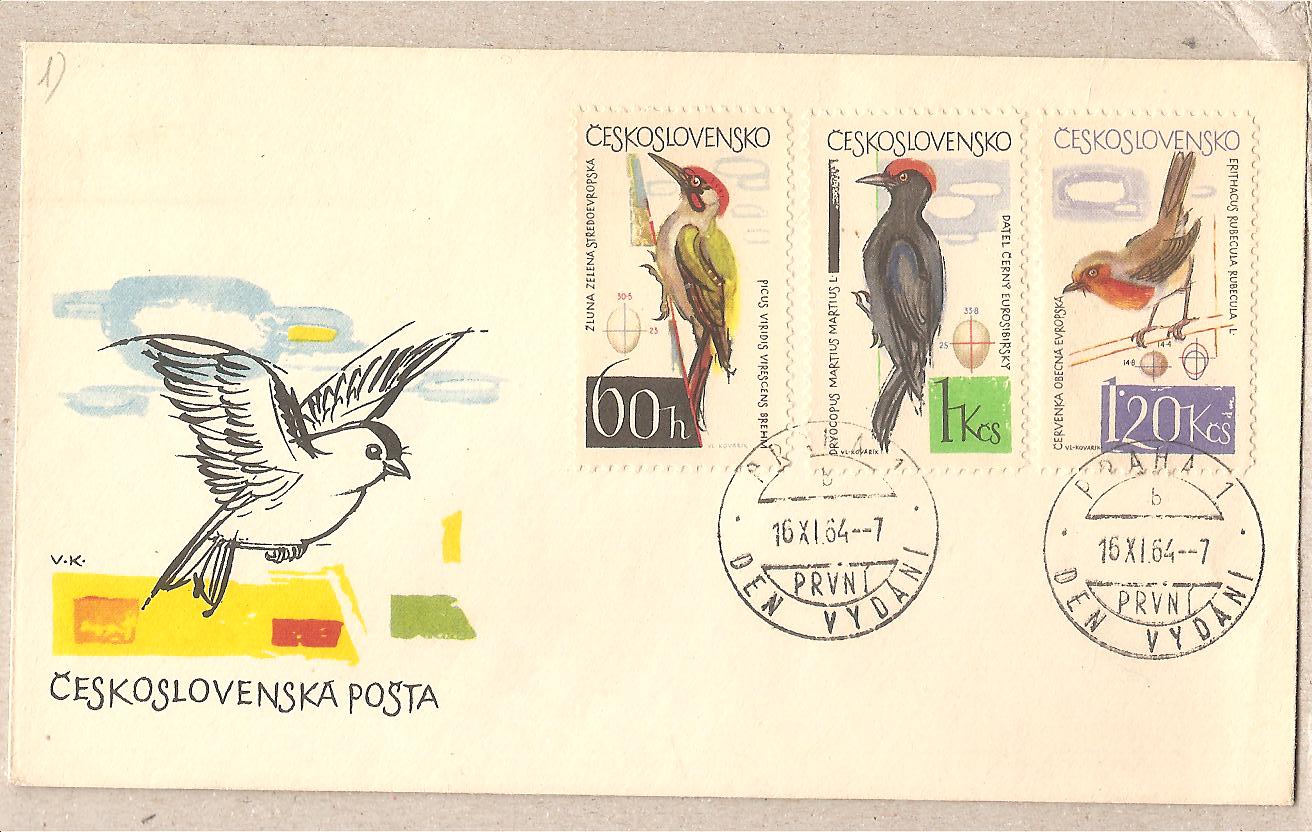 49550 - Cecoslovacchia - busta FDC: Uccelli - 1964 * G