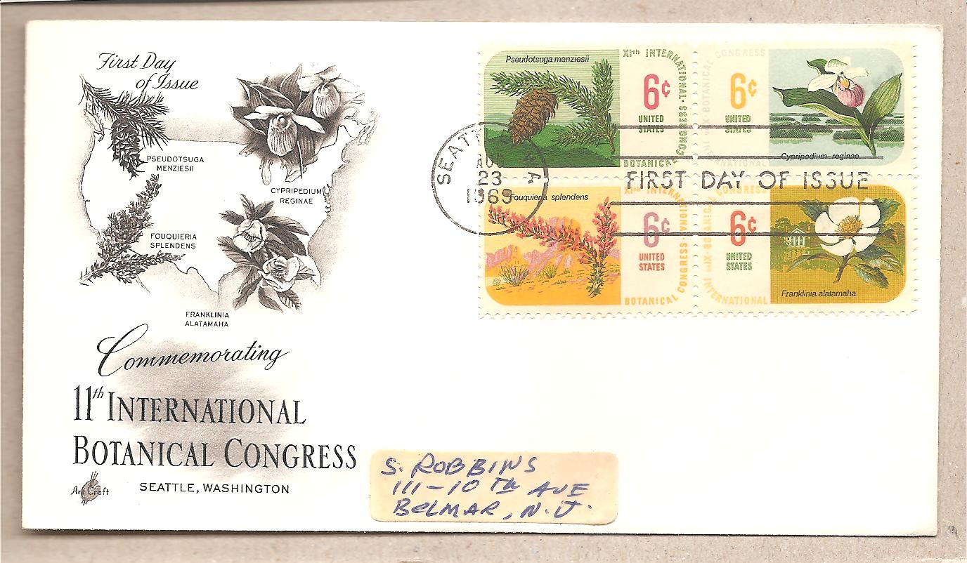 49626 - USA - busta FDC: 11 Congresso Internazionali di botanica - 1969