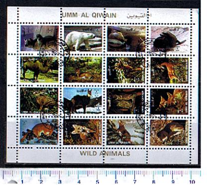 49760 - UMM AL QIWAIN 1973-2786s * Animali soggetti diversi - 16 valori serie completa timbrata - # 1028-43a
