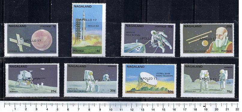 50234 - NAGALAND 1973-150	* Conquista dello spazio - Apollo 17 - 8 valori serie completa nuova