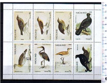 50252 - NAGALAND 1973-152	* Uccelli, soggetti diversi - Blocco di 8 valori serie completa nuova