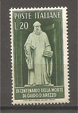 50474 - Italia - serie completa nuova: 9 centenario della morte di Guido d Arezzo - 1950 * G