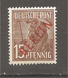 50584 - Berlino - 15 Pfennig in Red Overprint on  Allied Occupation Zone - 1949 * G