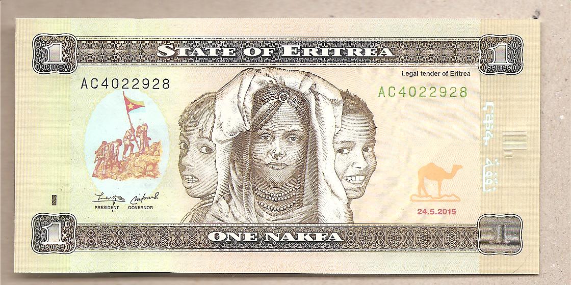 50654 - Eritrea - banconota non circolata FdS da 1 Nakfa P-13a - 2015
