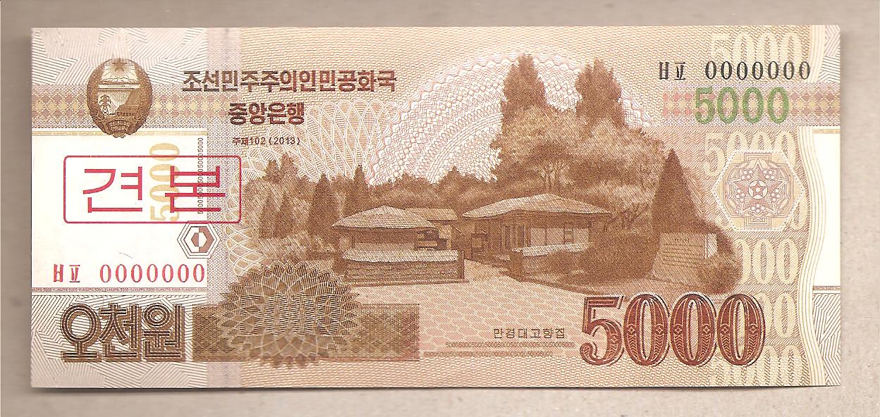 50710 - Corea del Nord - banconota non circolata FdS SPECIMEN da 5000 Won P-67s - 2013