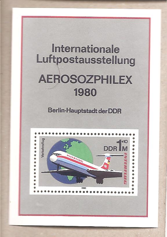 50745 - DDR - Foglietto nuovo MNH Michel Block 59: Aviation - The 25th Anniversary of Interflug Airlines - 1980 * G