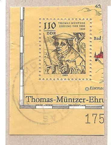 50749 - DDR - Serie completa usata Michel 3237: Thomas Mntzer - 1989 * G