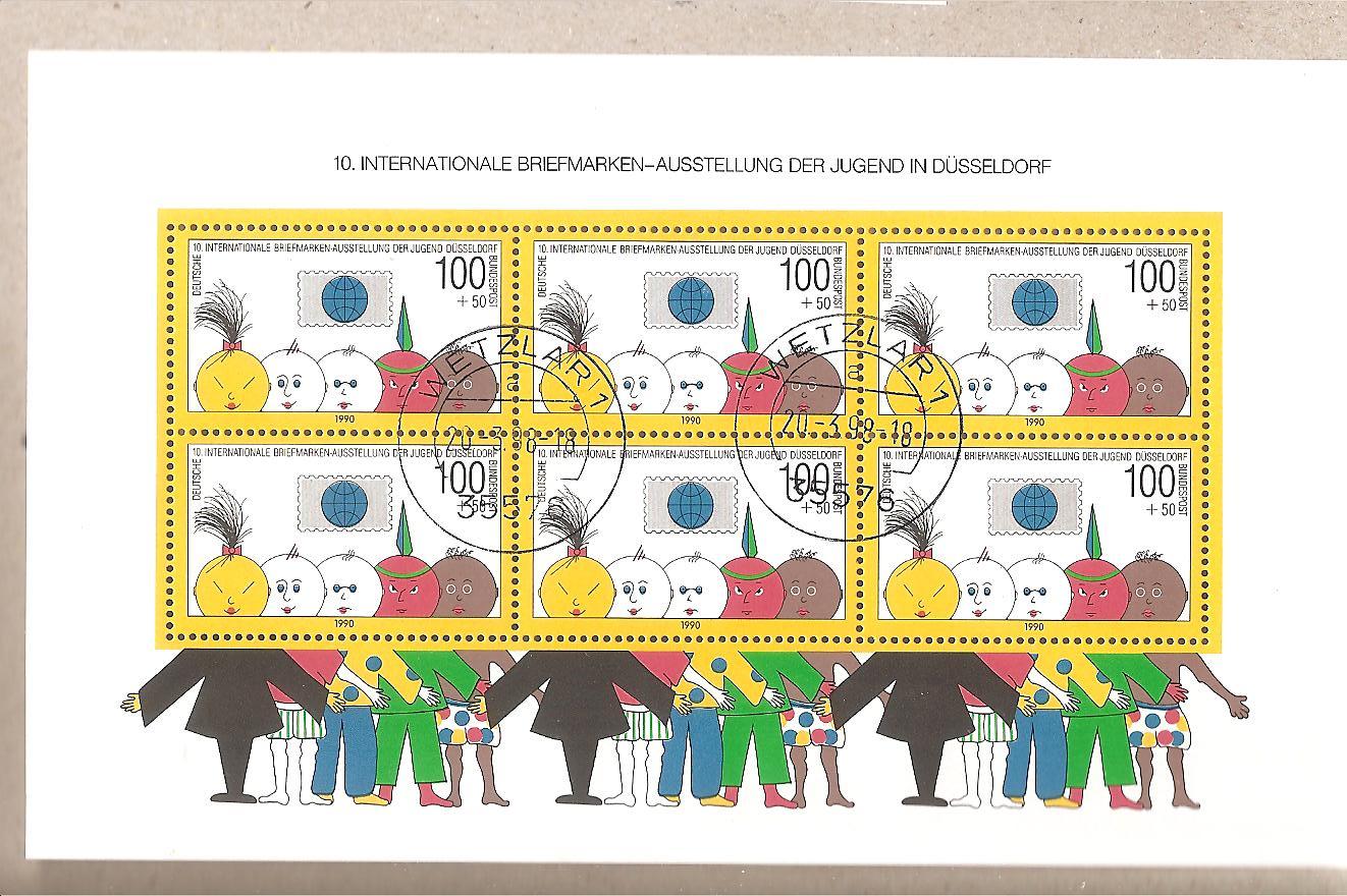 50800 - Germania Occidentale - foglietto usato Michel Block 21The 10th International Youth Stamp Exhibition * G