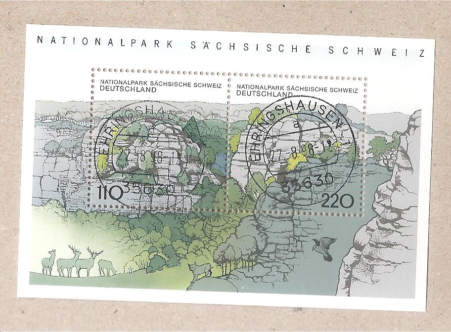 50801 - Germania Occidentale - foglietto usato: The National Park Saxon Switzerland - 1998 * G